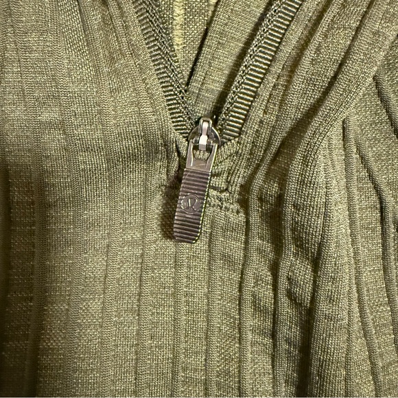 Lululemon Half Zip Textured Long Sleeve - Army Green - Picture 3 of 5